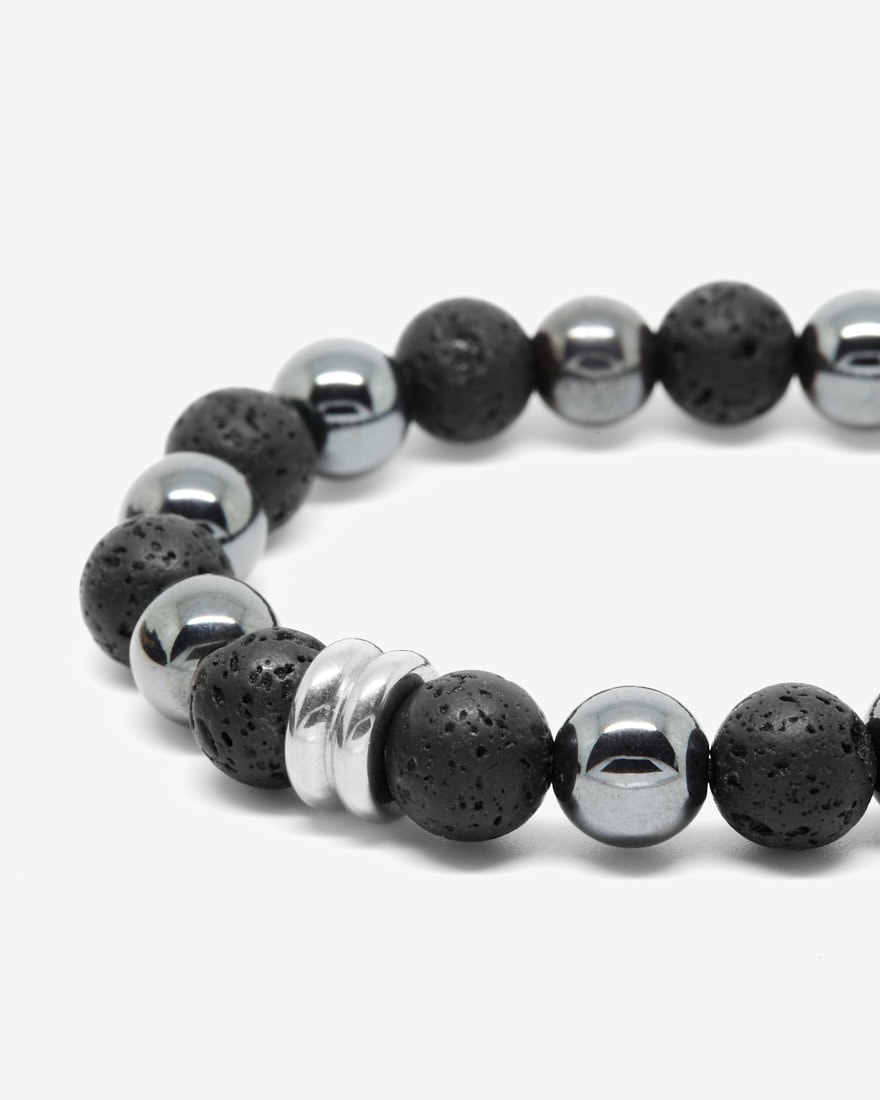 Bracelet Perles de Lave pour Homme et Pierre Naturelle avec Hématite