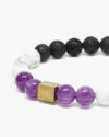 The stone brothers - howlite blanche lave amethyste - 6mm 1