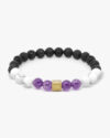 The stone brothers - howlite blanche lave amethyste - 6mm